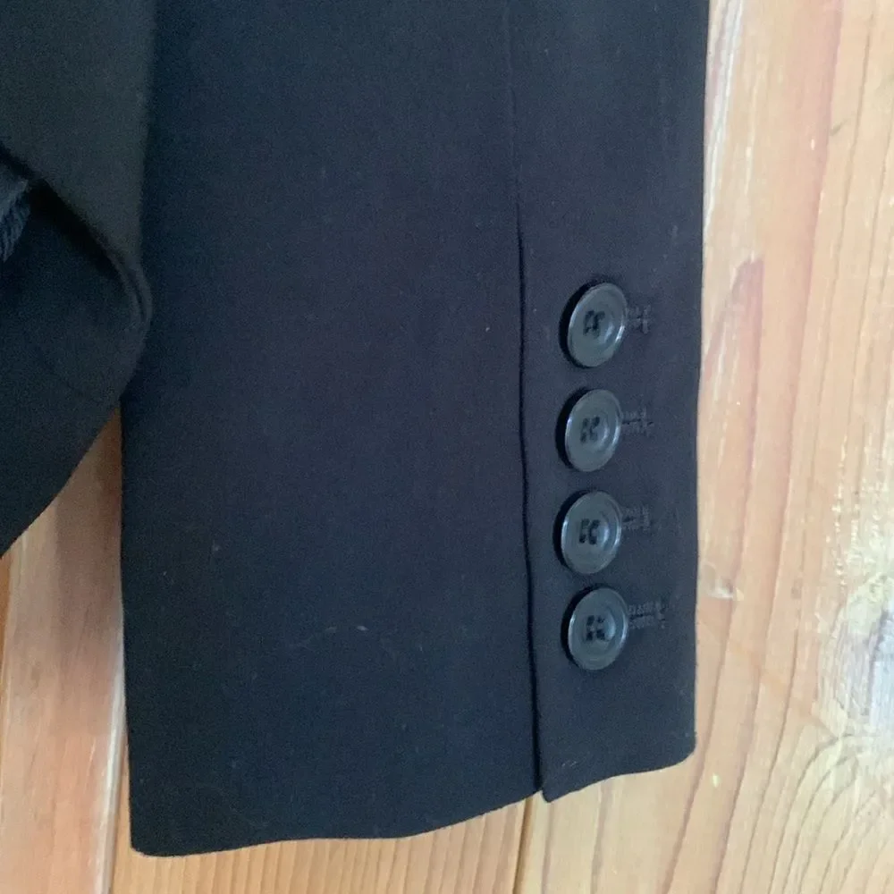 Alice + Olivia black long draped collar tuxedo style blazer